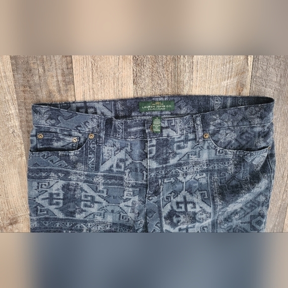 Ralph Lauren LRL Western Jeans Boho Tribal Southwestern Aztec Print Sz 12 - Y2K - Picture 5 of 7